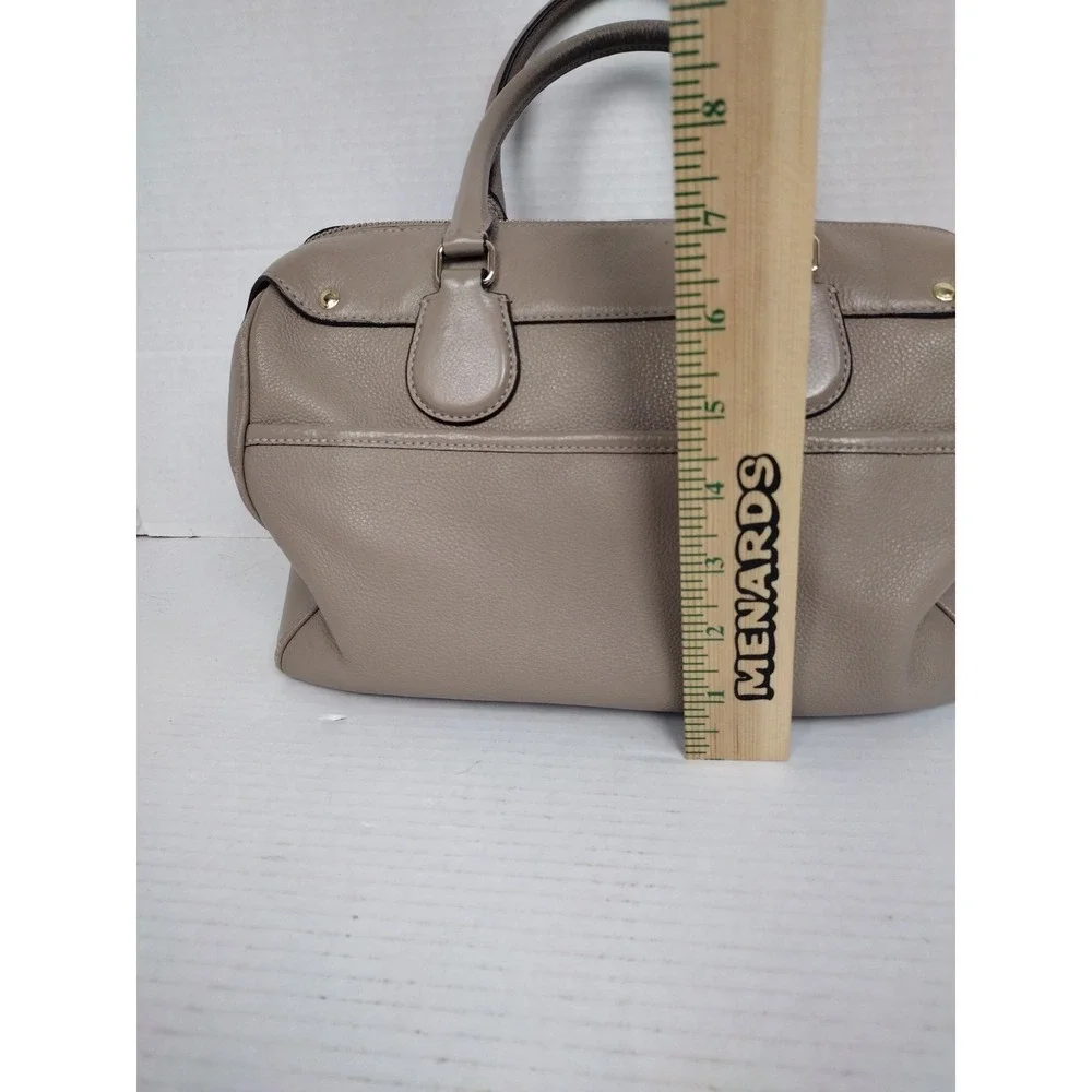 COACH F36672 Bennett Satchel Taupe Tan Pebble Leather Hand Bag Medium